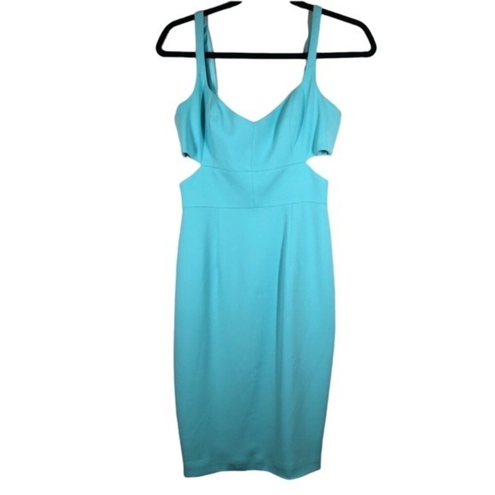 Revolve Jay Godfrey Lauda Cut Out Sheath Dress Teal Blue 2